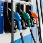 Fuel,Pump,Nozzles,In,Blue,,Green,And,Orange,For,Diesel,